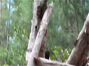 Secret flick recording of duo poking in woods